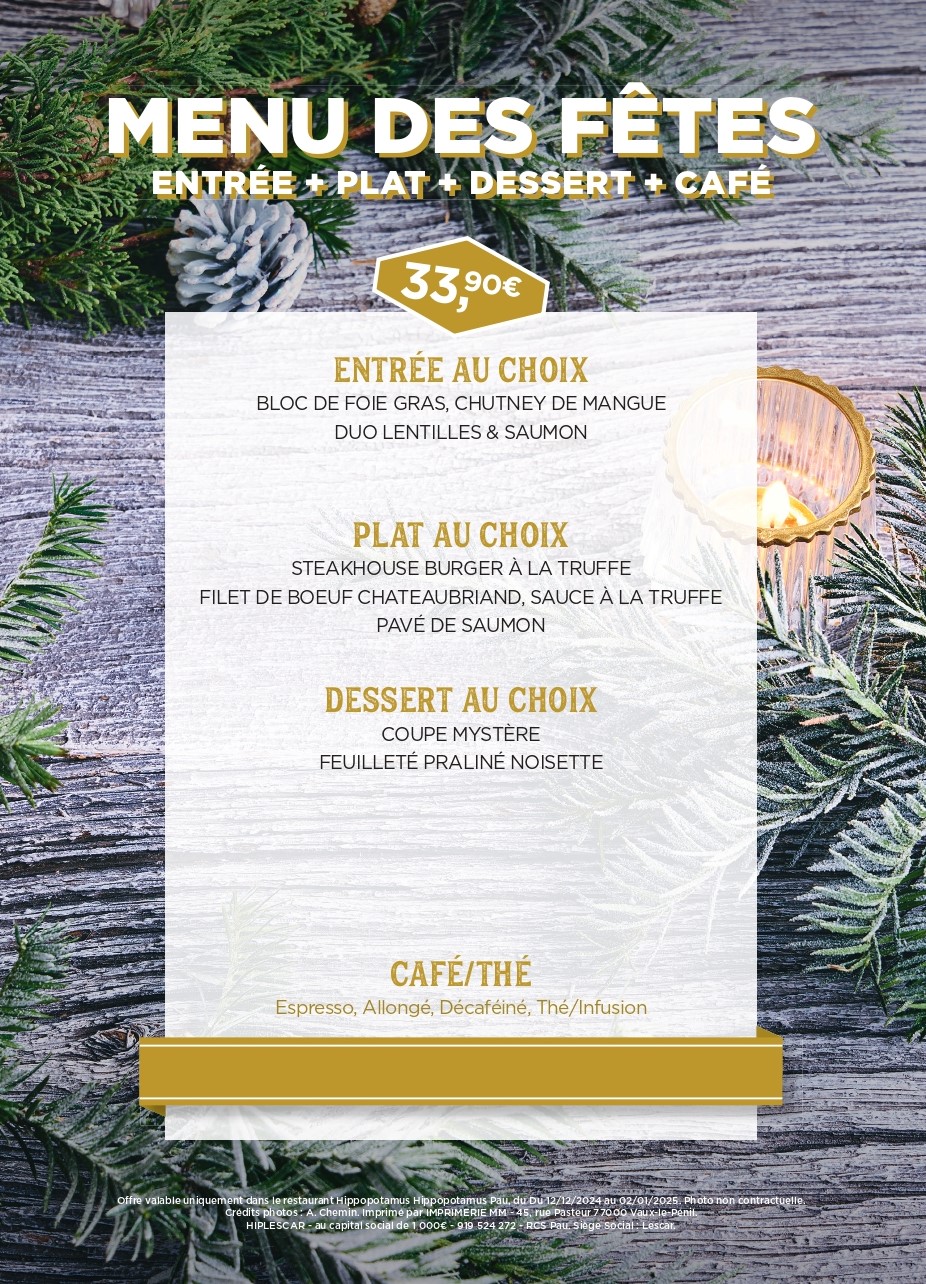 Menu Fêtes 2024